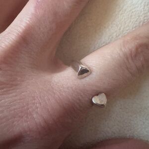 Sterling Silver Heart One Size  Fits All Ring